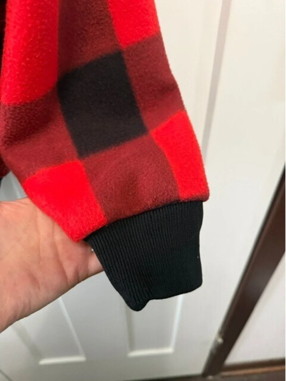 Columbia Vintage Fleece buffalo plain black and red full front zip men's XL